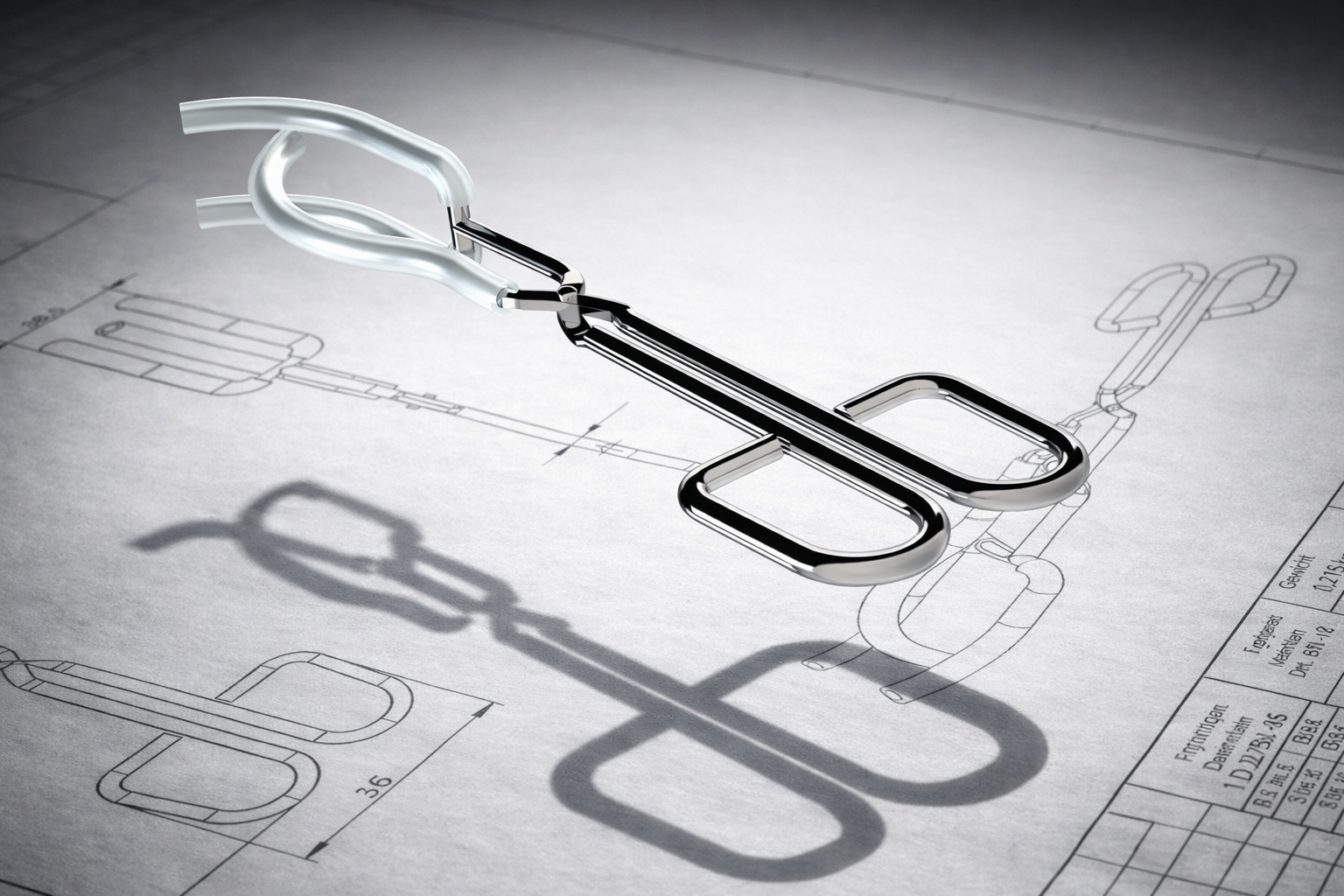 Haltezange als CAD-Rendering